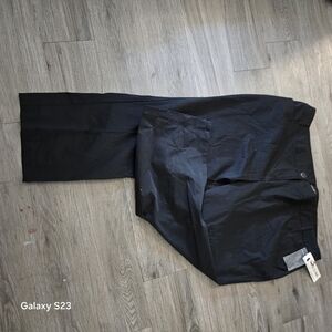 Black Straight-Leg Slacks